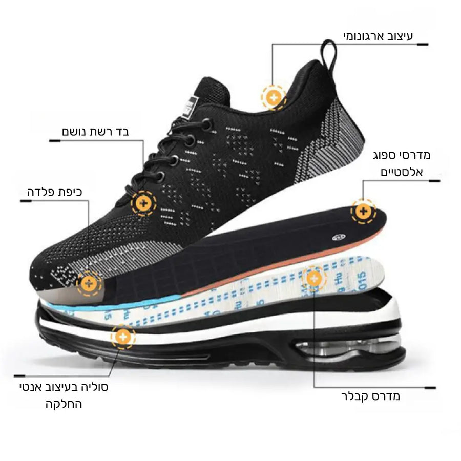 קלאוד קומפורט סייפטי פרו - נעלי בטיחות אורטופדיות בעיצוב ספורטיבי