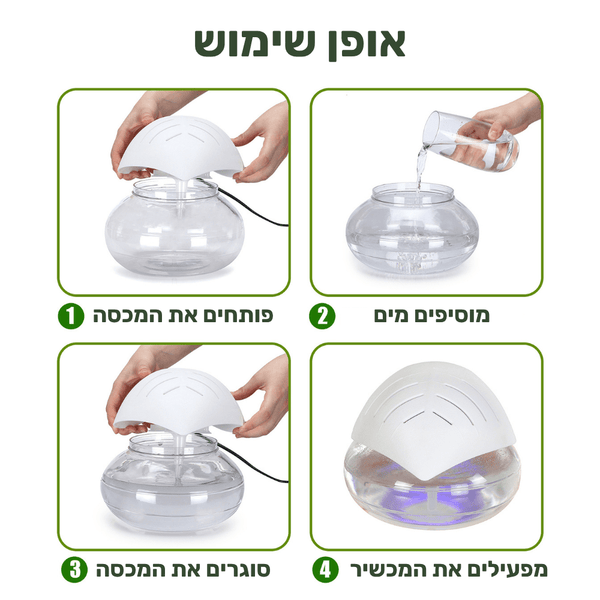 קלאוד קומפורט פיור בריז - מטהר אוויר שולחני עם מערכת סינון מתקדמת