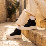 סניקרס זמש גבוהות עם פלטפורמה - קלאוד קומפורט קאפרי